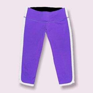 Lululemon Athletica Ignite Crop Power Purple Colorblock Leggings Womens